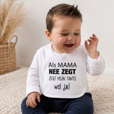 Slabbetje baby met tekst bedrukken